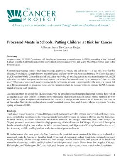 The Cancer Project: Processed Meats in Schools