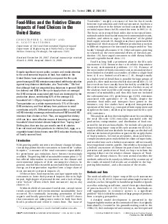 Food-Miles and the Relative Climate Impacts of Food Choices in the US