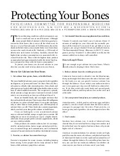 PCRM: Protecting Your Bones